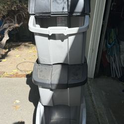 Suncast Stacking Recycle Bins/Storage Containers 