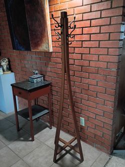 Mission oak hat stand