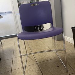 Plastic Chairs With Chrome  Frame Color Purple 