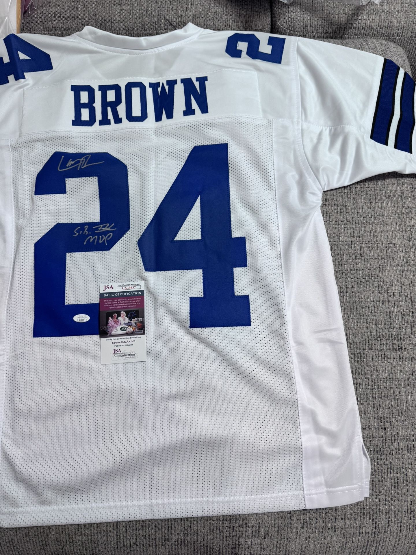 Larry Brown Signed Autograph Custom Jersey - JSA Coa - Dallas Cowboys
