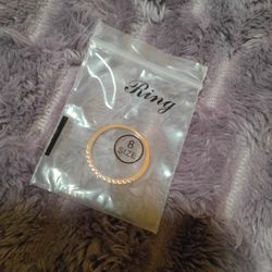 Rose Gold Half Eternity Band - Size 8
