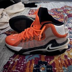 Nike Air Zoom GT Jump sneakers in the "University" Orange, Black, and White colorway.