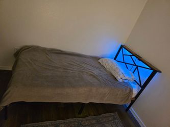 Twin Metal Bed Frame with LED Headboard
