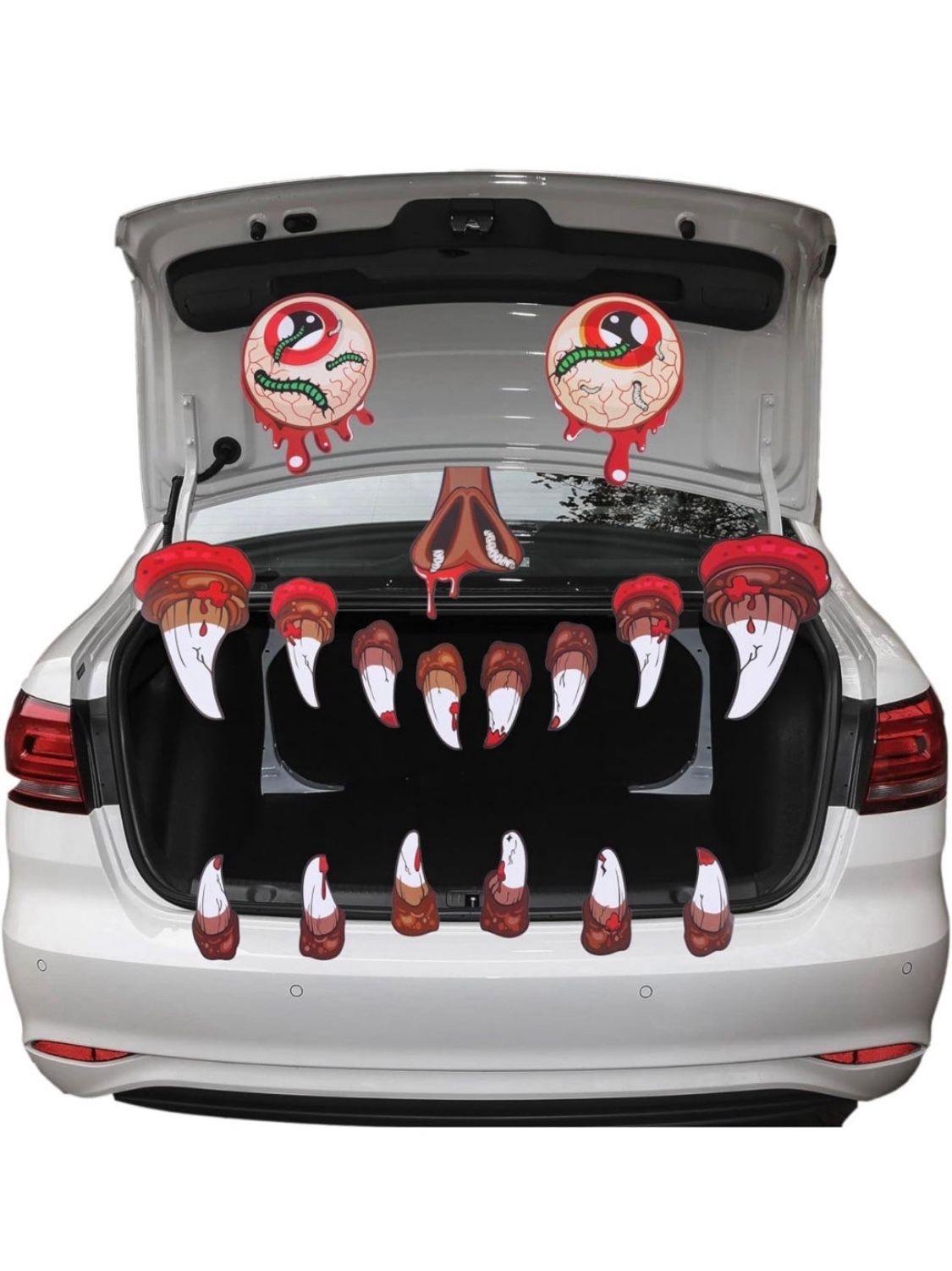 Trunk or Treat Car Decorations Kit, Halloween Monster Face Decorations