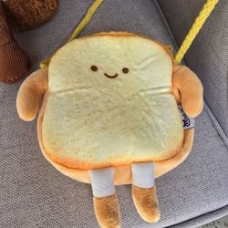 Soft Plush French Toast Coin Purse Clutch