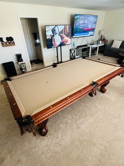 Pool table w/ sticks & ping pong table top