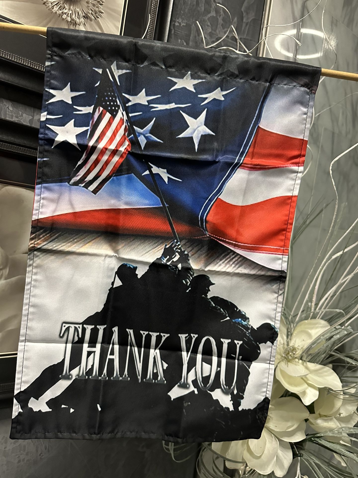 Thank you American Flag yard decor Memorial Day banner