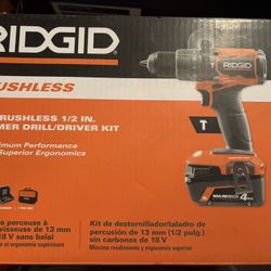 Rigid 18V BRUSHLESS 1/2 IN. HAMMER DRILL/DRIVER KIT