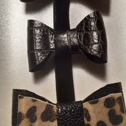 2 - Pet Leather Bow Ties 