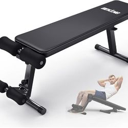 Bekiing Flat Weight Bench, 2-In-1 Workout Adjustable Bench 