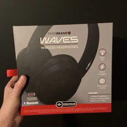 Black pair of Swissbrand waves wireless headphones