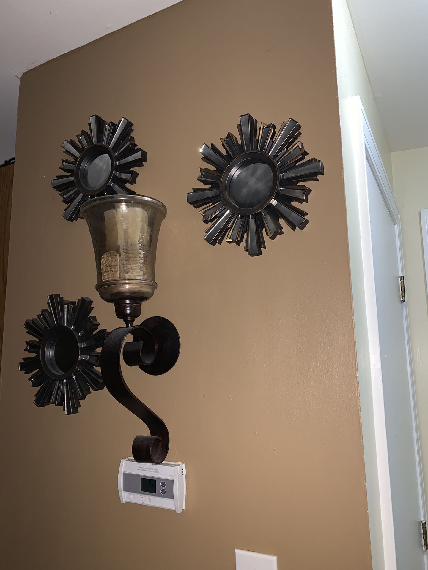 1 wall sconce & decorative mirrors