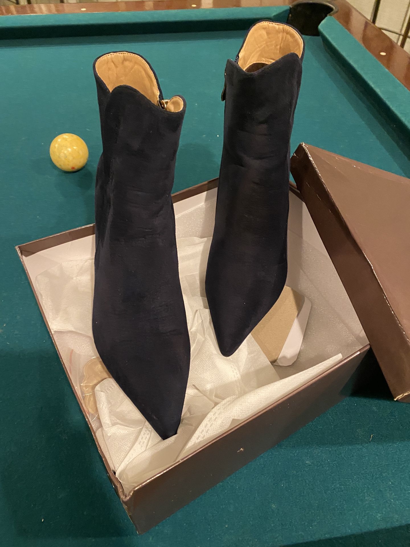 Women’s Black Suede Pointed Toe Bootie