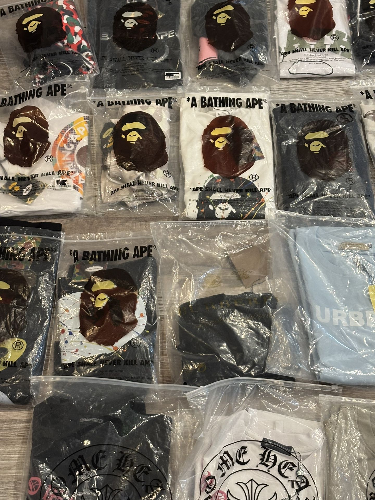 Bape Chrome Burberry Tees (Send Best Offer )