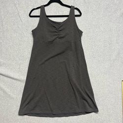Kuhl Womens Charcoal Gray Ruched Keyhole Back Sleeveless Active Dress Size Large