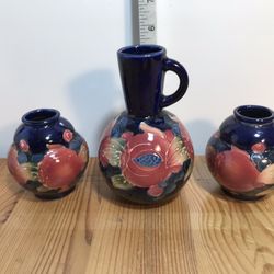 Set of Vintage Hand-Painted Ceramic Chinese Vases