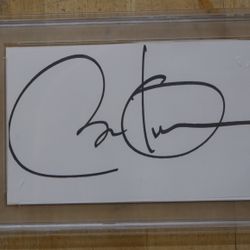 PRESIDENT BARACK OBAMA SIGNED 3x5 CUT SIGNATURE PSA DNA AUTOGRAPH. 