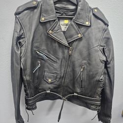 Ladies Leather Motorcycle Jacket