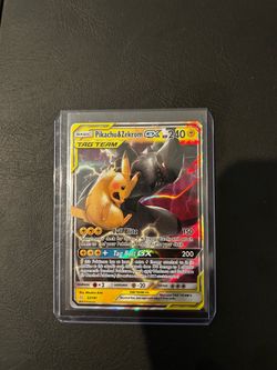 Pokemon Pikachu & Zekrom  GX 33/181 SM- Team Up Ultra Rare Holo Tag Team GX