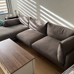 2 Piece Gray Sectional Couch