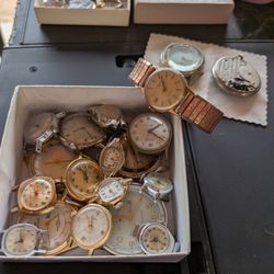Bunch Of Old Vintage Watches 21 Jewl Atomic 