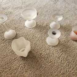 Frosted Glass Candle Holders