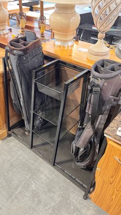 (In Store) Black Metal Golf Bag Organizer