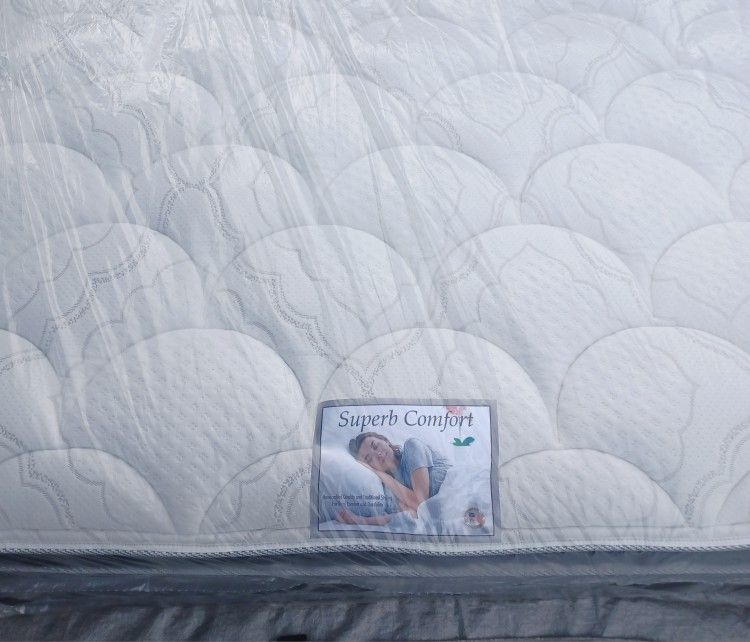 Brand New Queen Size Pilllowtop Mattress Included Box Spring. 
