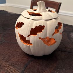 Ceramic Pumpkin Candle Holder 