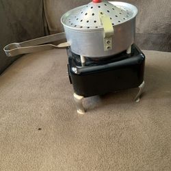 Rare Vintage Aluminum Bakelite Popcorn Popper 