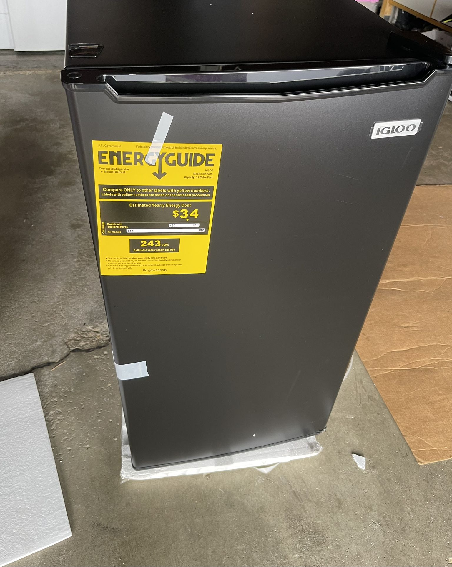 Igloo 3.2 cu. ft. Single-Door Refrigerator, IRF32BK
