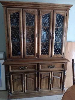 Dining room table chairs China cabinet