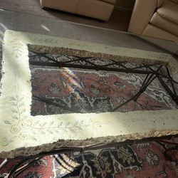 Tuscan Style Glass & Stone Coffee + Console + End Table Set