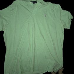Polo Ralph Lauren Lime Green Polo Shirt Pink Pony Logo Size 2XL