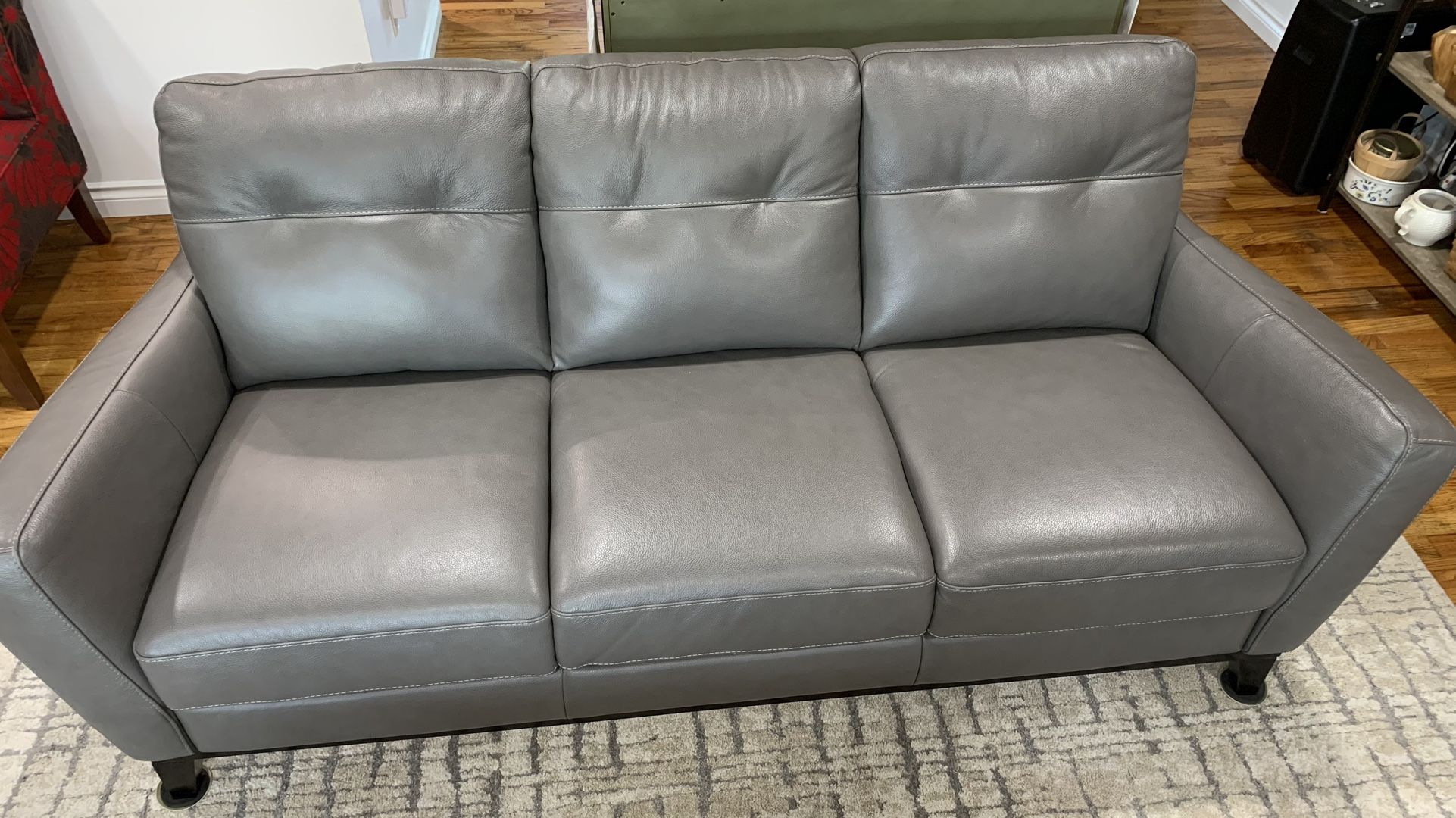 Grey Leather Sofa