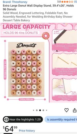 Threehoney Extra Large Wooden Donut Wall Display Stand