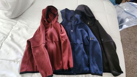 3-Pack Athletic Works Full-Zip Hoodies – Size M (8) – Burgundy, Navy & Black