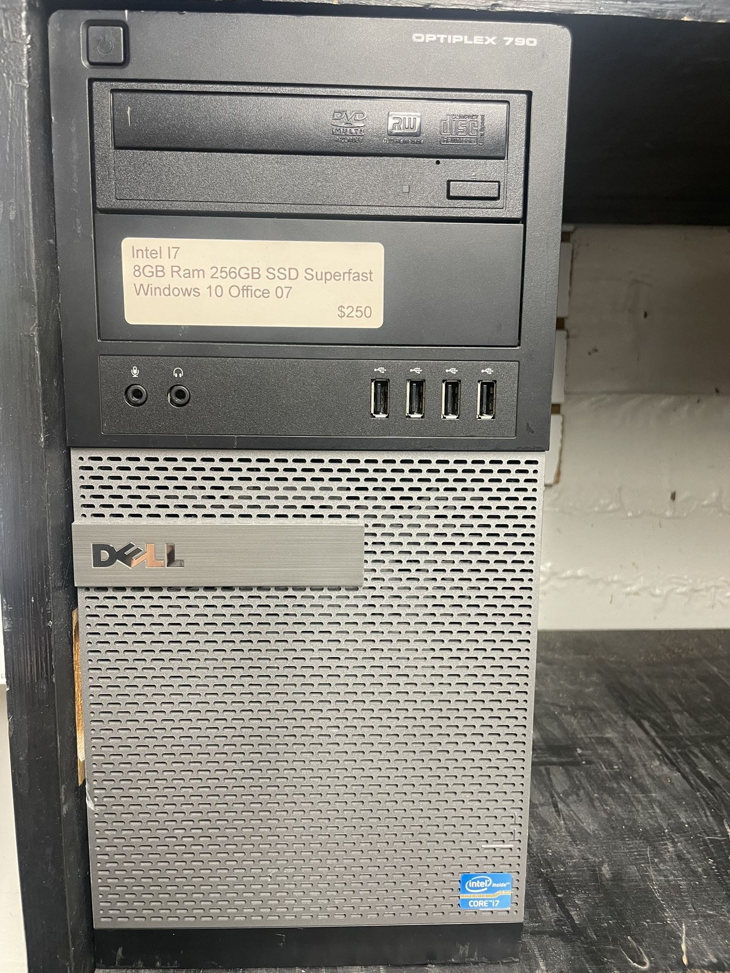 dell i7 desktop 8gb ram 256gb hdd win10 office 07