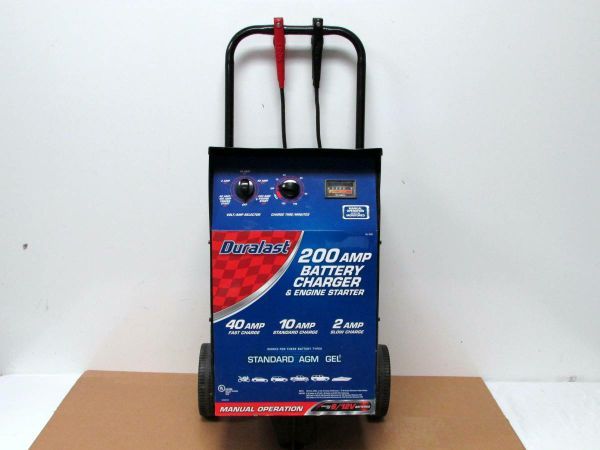 Duralast 200/100/40/10 Amp Manual Wheel Battery Charger