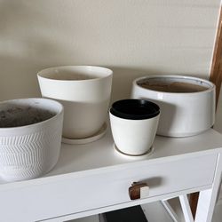 White Plant Flower Pots 