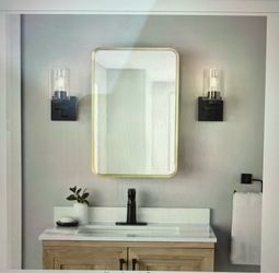 NEW IN BOX – Glacier Bay 16” x 24” Brushed Gold Medicine Cabinet / Bathroom Mirror
