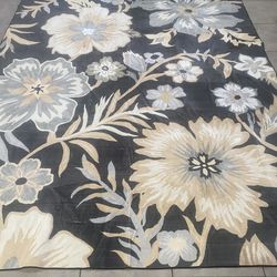 Floral pattern 8x10 washable area rug