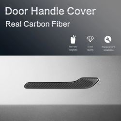 Brand New 4PCS Real Carbon Fiber Door Handle Knob Cover Trim Fit For 2017-2026 Tesla Model 3 / Tesla Model Y Juniper