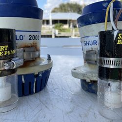 Shurflo 2000 GPH Bilge Pumps With SMART BILGE PUMP FLOAT SWITCHES!