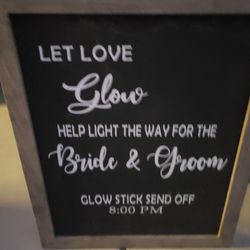 Glow Stick Send Off Wedding Sign