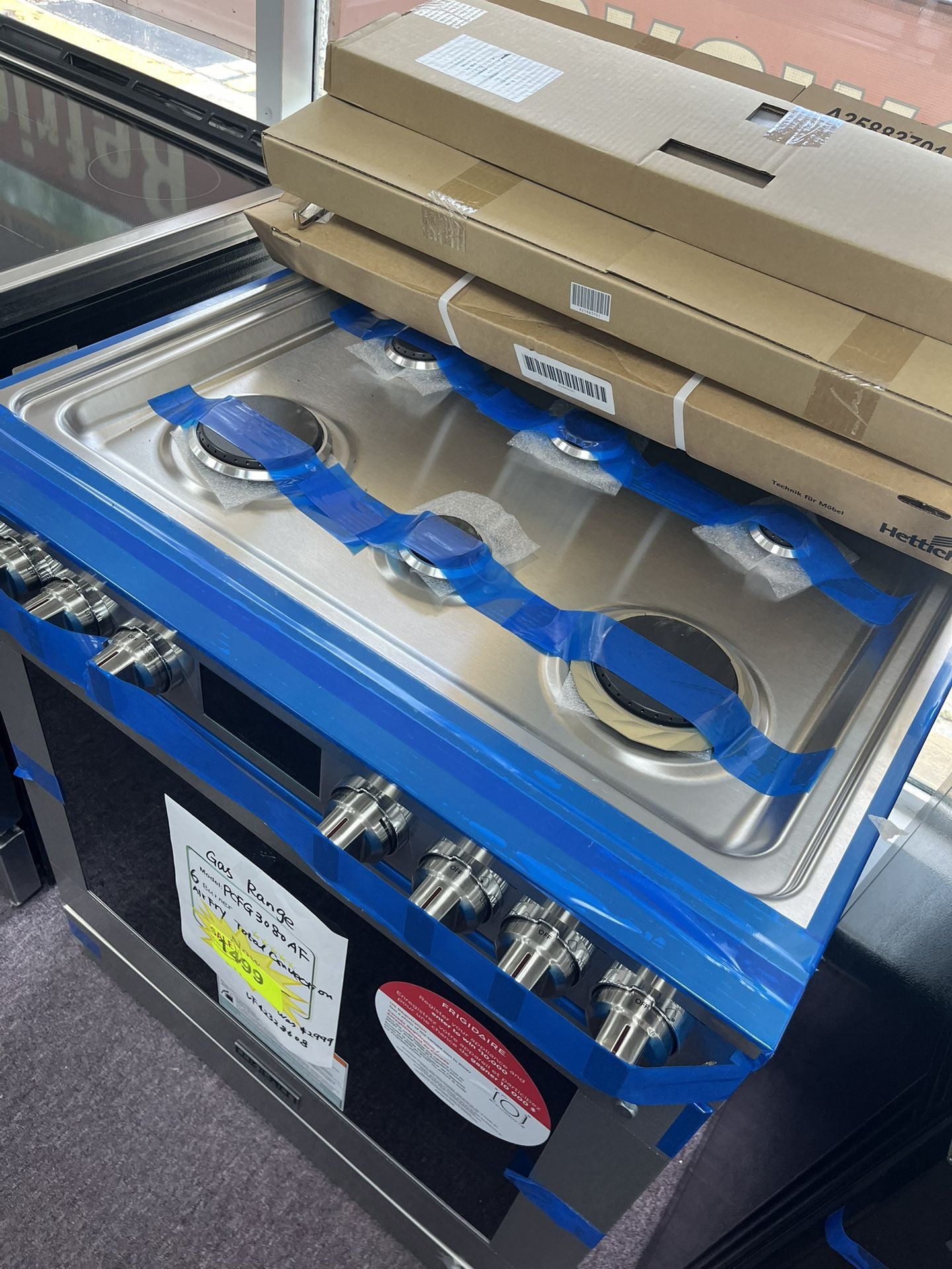 Gad Stove Stainless Steel 6 Burners Frigidaire Oven Range