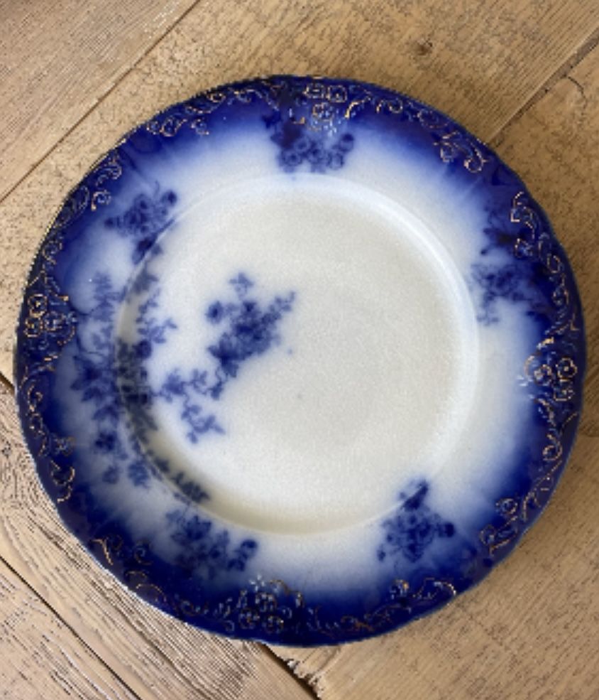 Blue Transferware Antique Plate
