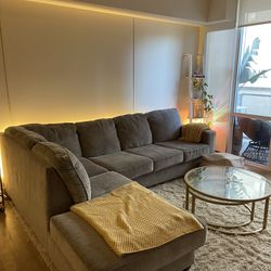 Gray Sectional Couch With Pullout Sleeper 