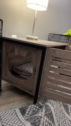 Wood Pet Crate End Table