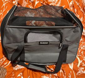 Brookstone Soft-Sided Mesh Pet Travel Carrier – Grey (Small Dog / Cat)